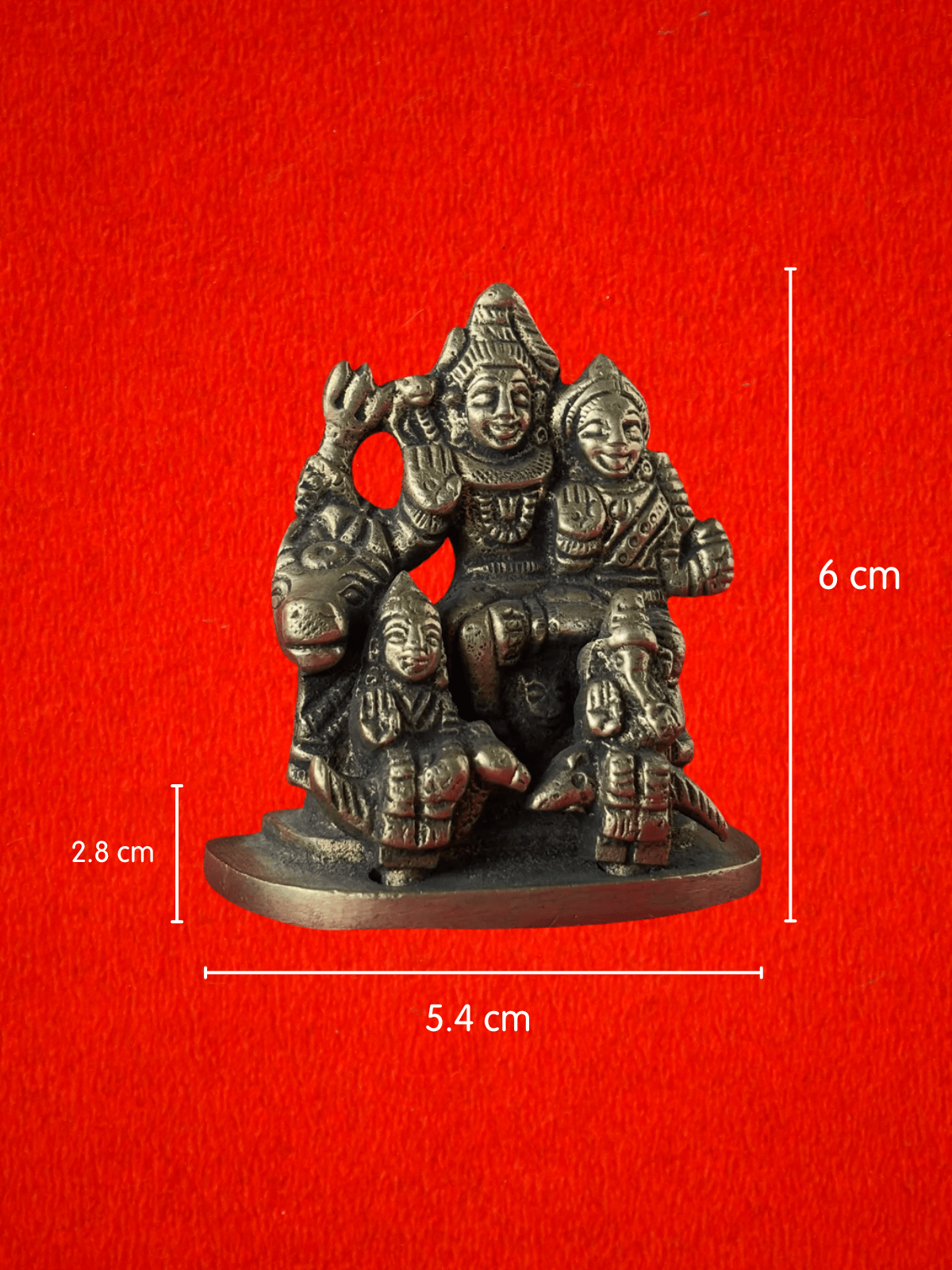 Shiv Parivar Brass Idol - 2.36 inch | 215 gm