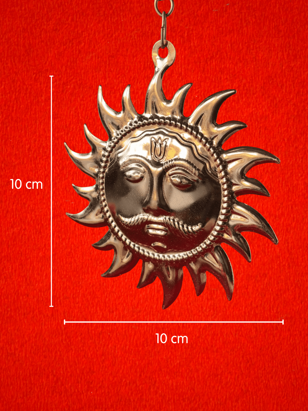 Copper Surya Dev Wall Hanging