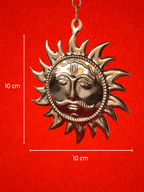 Copper Surya Dev Wall Hanging