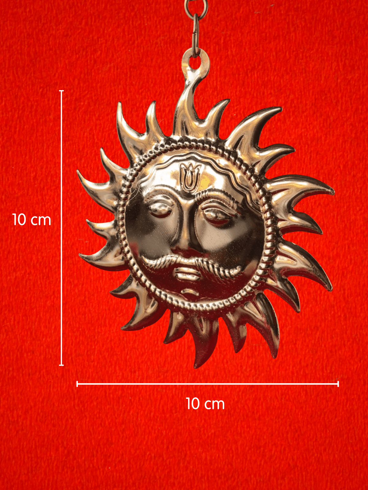 Copper Surya Dev Wall Hanging