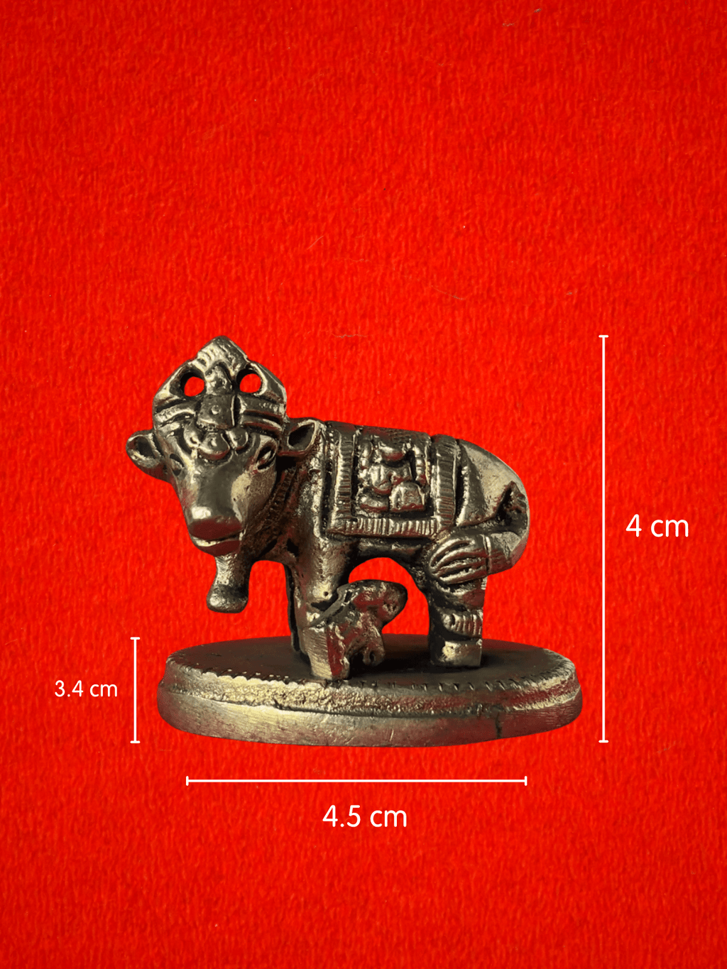 Brass Gau Mata with Calf - 1.6 inch | 100 gm