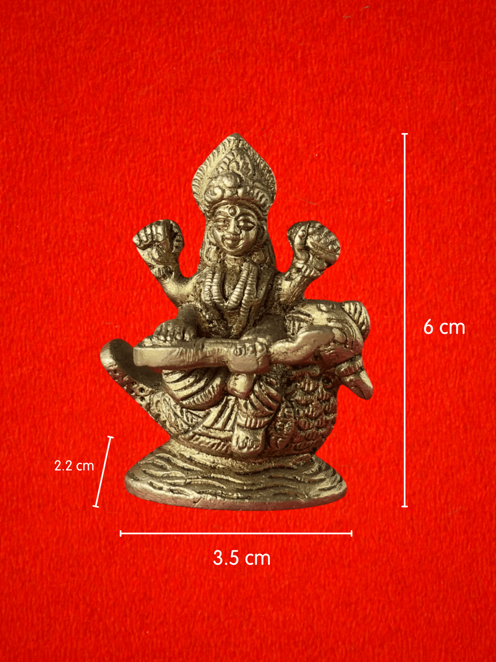 Maa Saraswati Brass Murti - 2.36 inch | 130 gm
