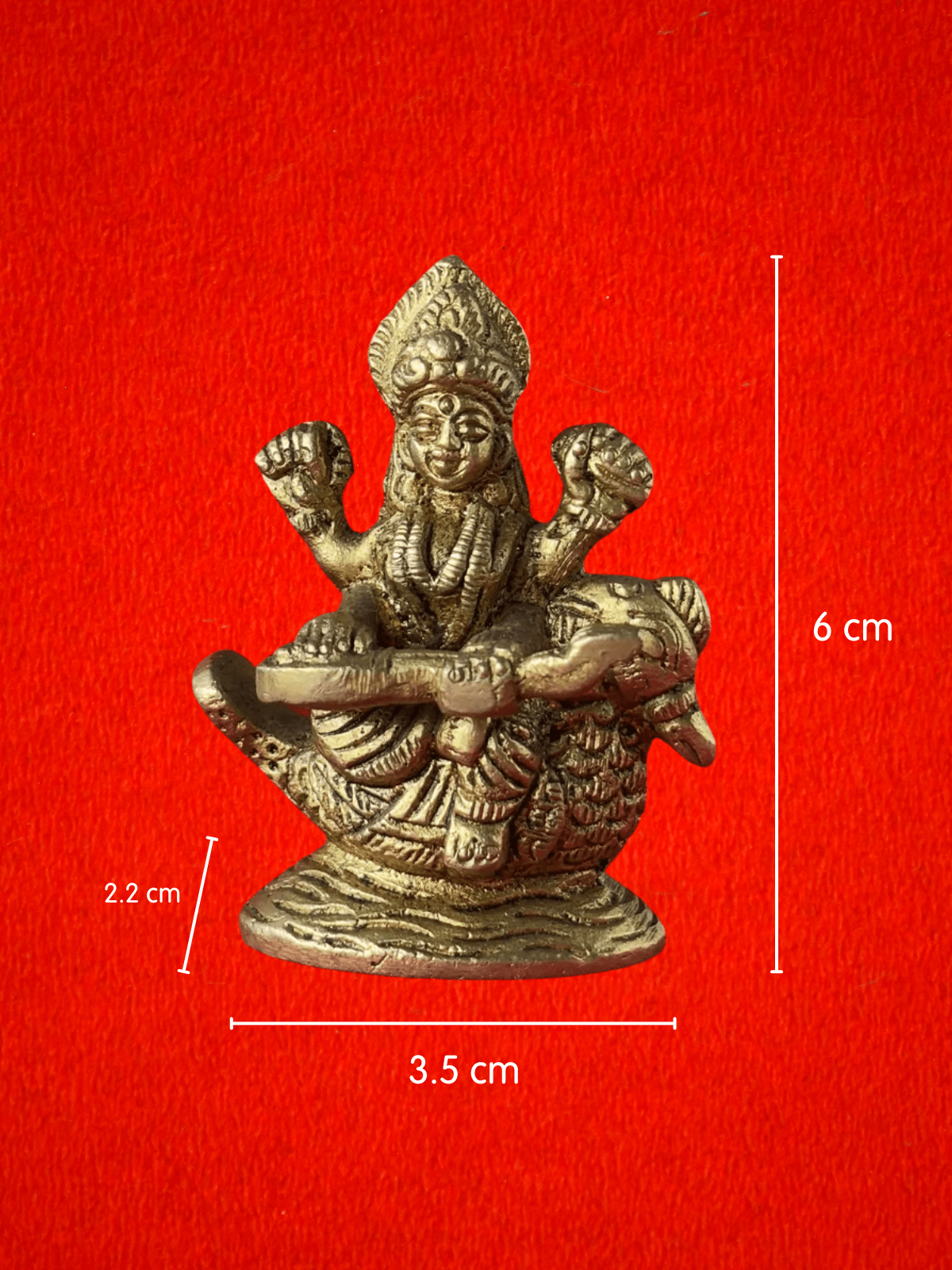 Maa Saraswati Brass Murti - 2.36 inch | 130 gm