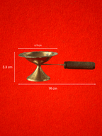 Pure Brass Dhoop Aarti Burner with Wooden Handle