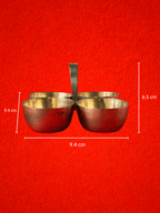 Pure Brass Tika Katori – 4 Section Tilak Bowl Set