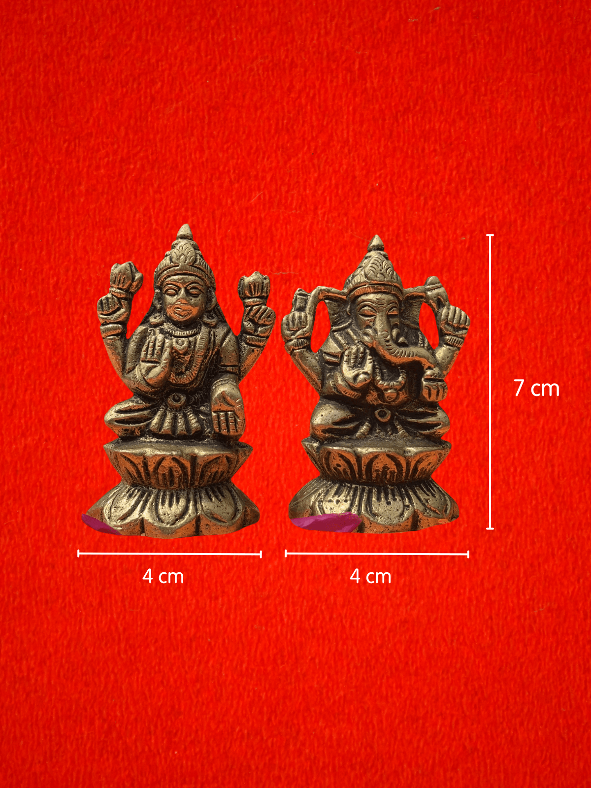 Lakshmi Ganesh Brass Murti - 2.75 inch | 450 gm