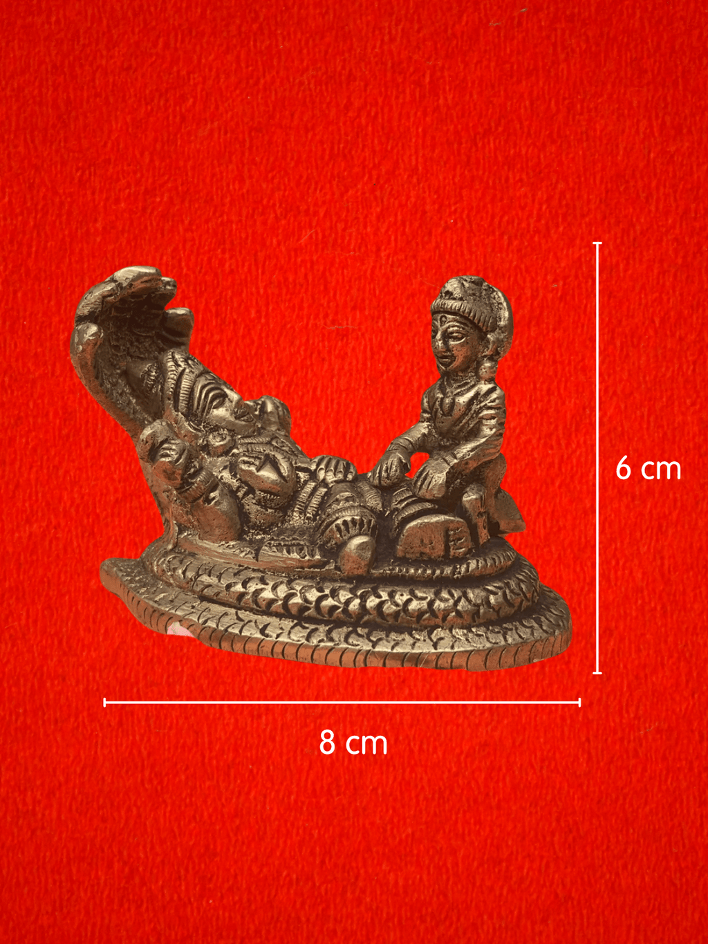 Vishnu Lakshmi Brass Murti on Sheshnag - 2.5 inch | 320 gm