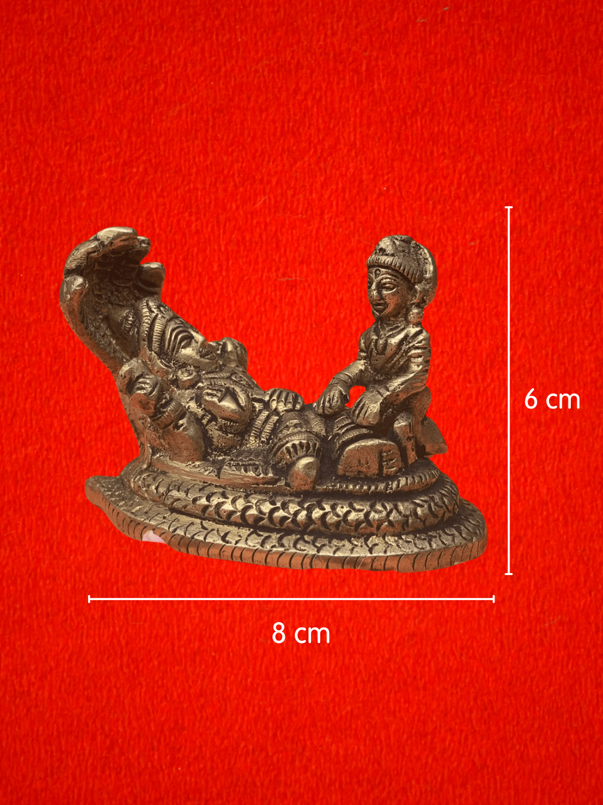 Vishnu Lakshmi Brass Murti on Sheshnag - 2.5 inch | 320 gm
