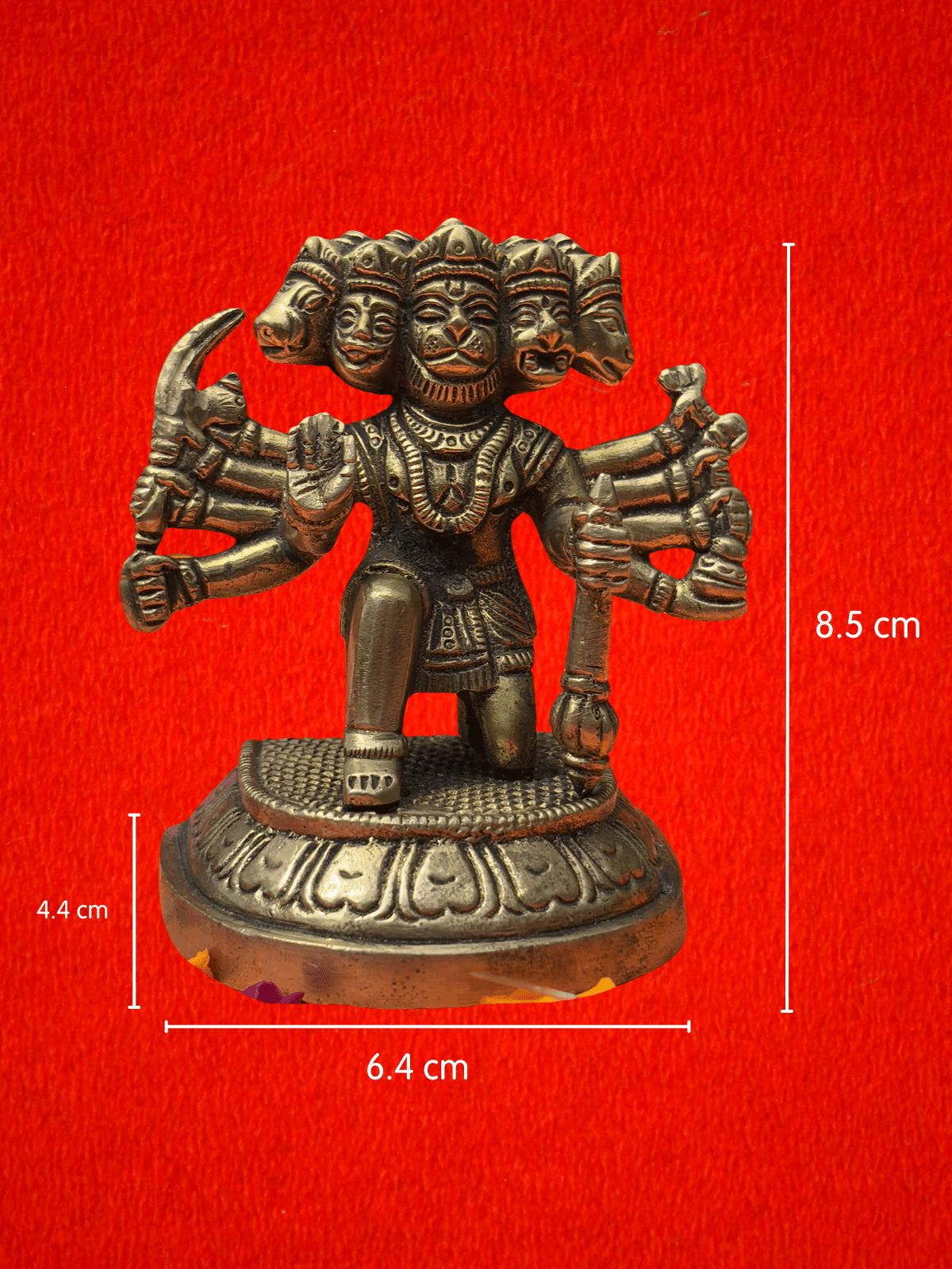 Panchmukhi Hanuman Ji Brass Idol - 3.5 inch | 400 gm
