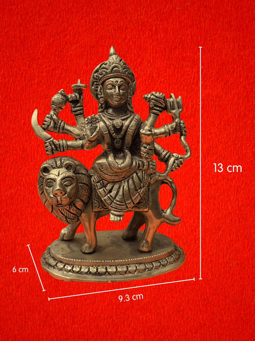 Mahishasura Mardini Maa Durga Brass Idol - 5.10 inch | 1.05 kg