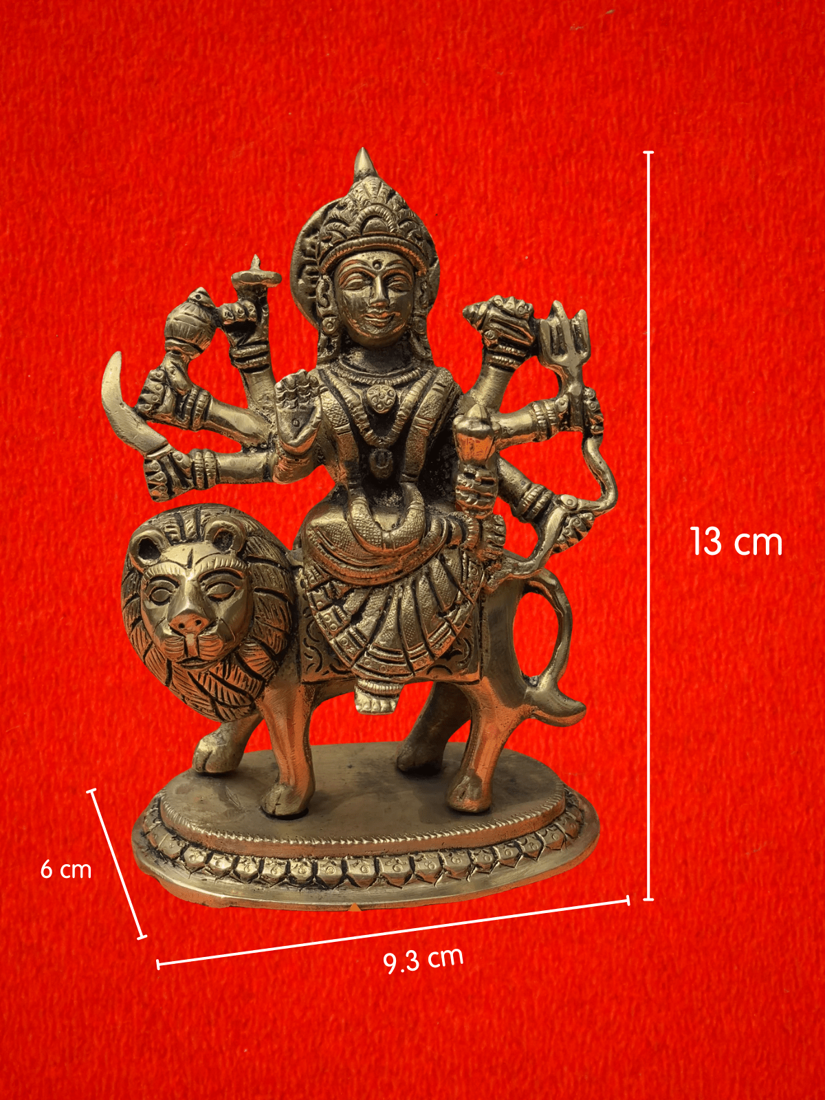 Mahishasura Mardini Maa Durga Brass Idol - 5.10 inch | 1.05 kg