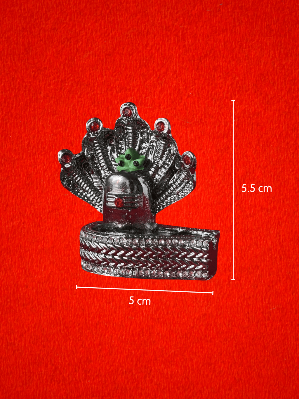 Silver Toned Jewel Shivling - Car Dashboard / Office / Home
