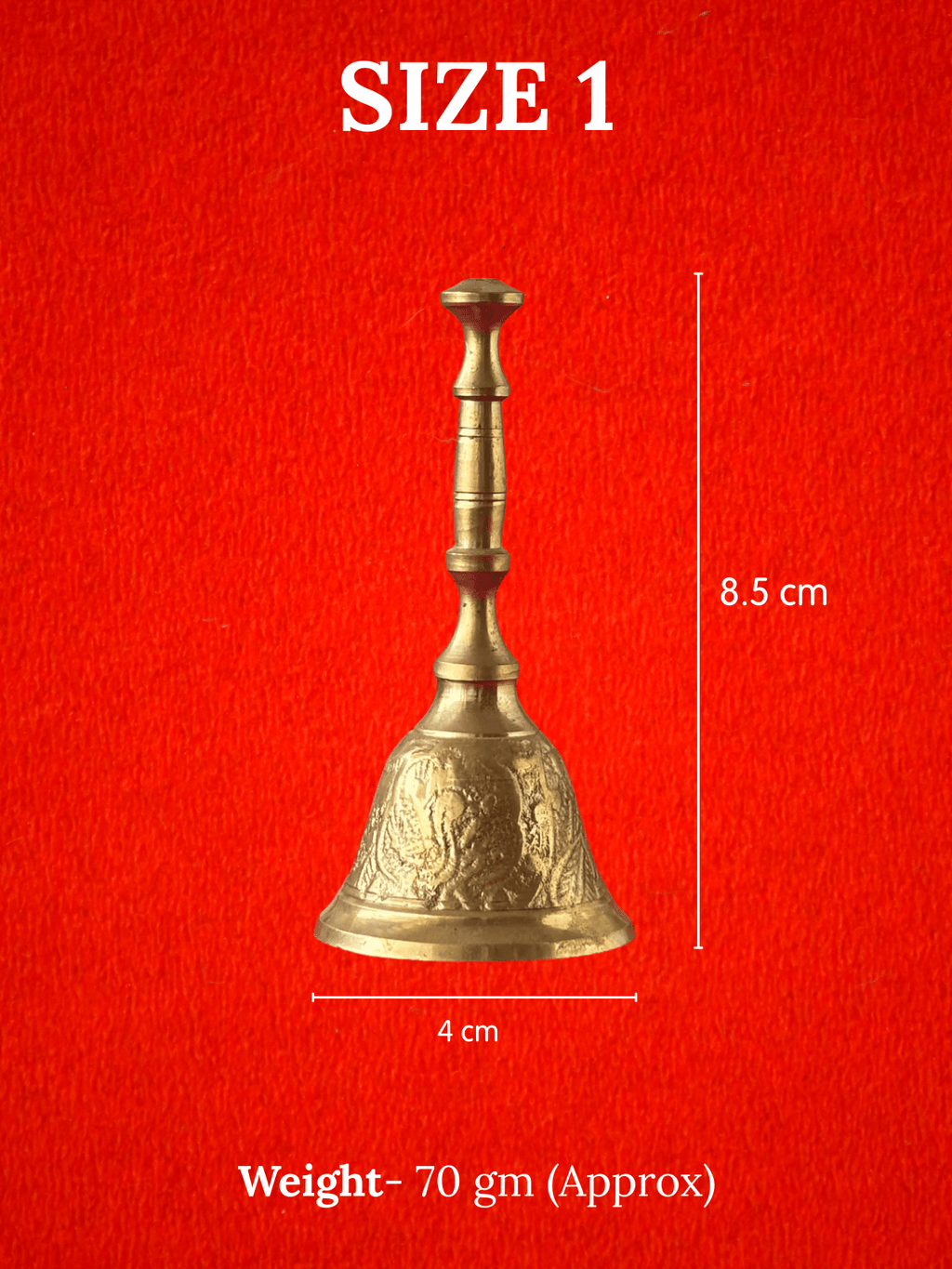 Brass Pooja Bell with Intricate Carvings