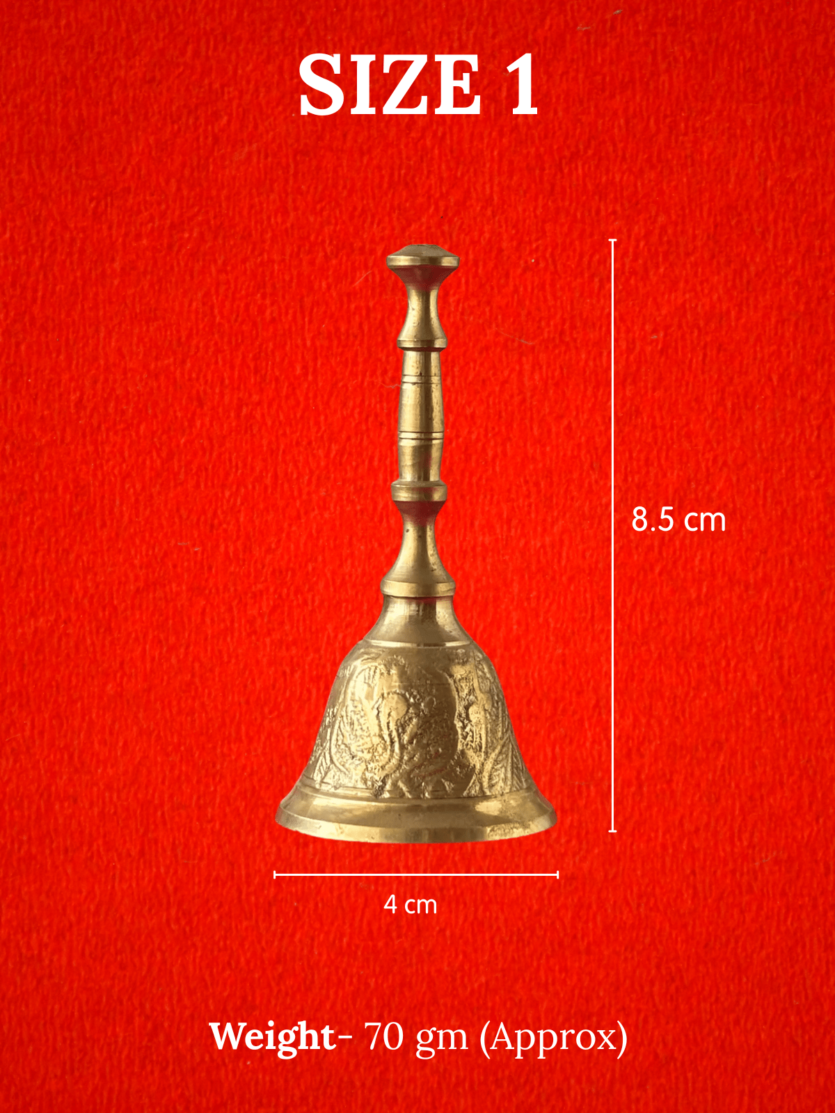Brass Pooja Bell with Intricate Carvings