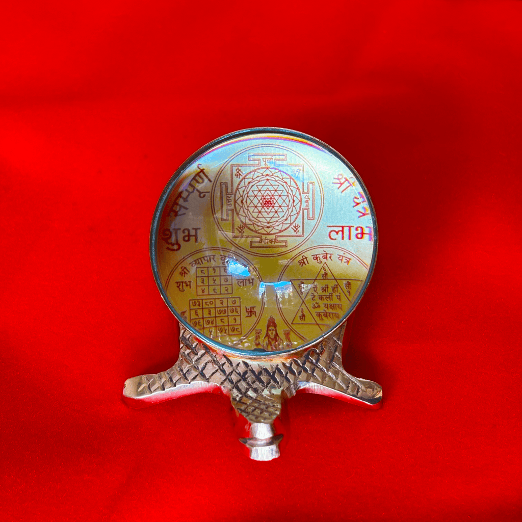 Vastu Turtle with Shri Yantra, Kuber Yantra, and Vyapar Vriddhi Yantra
