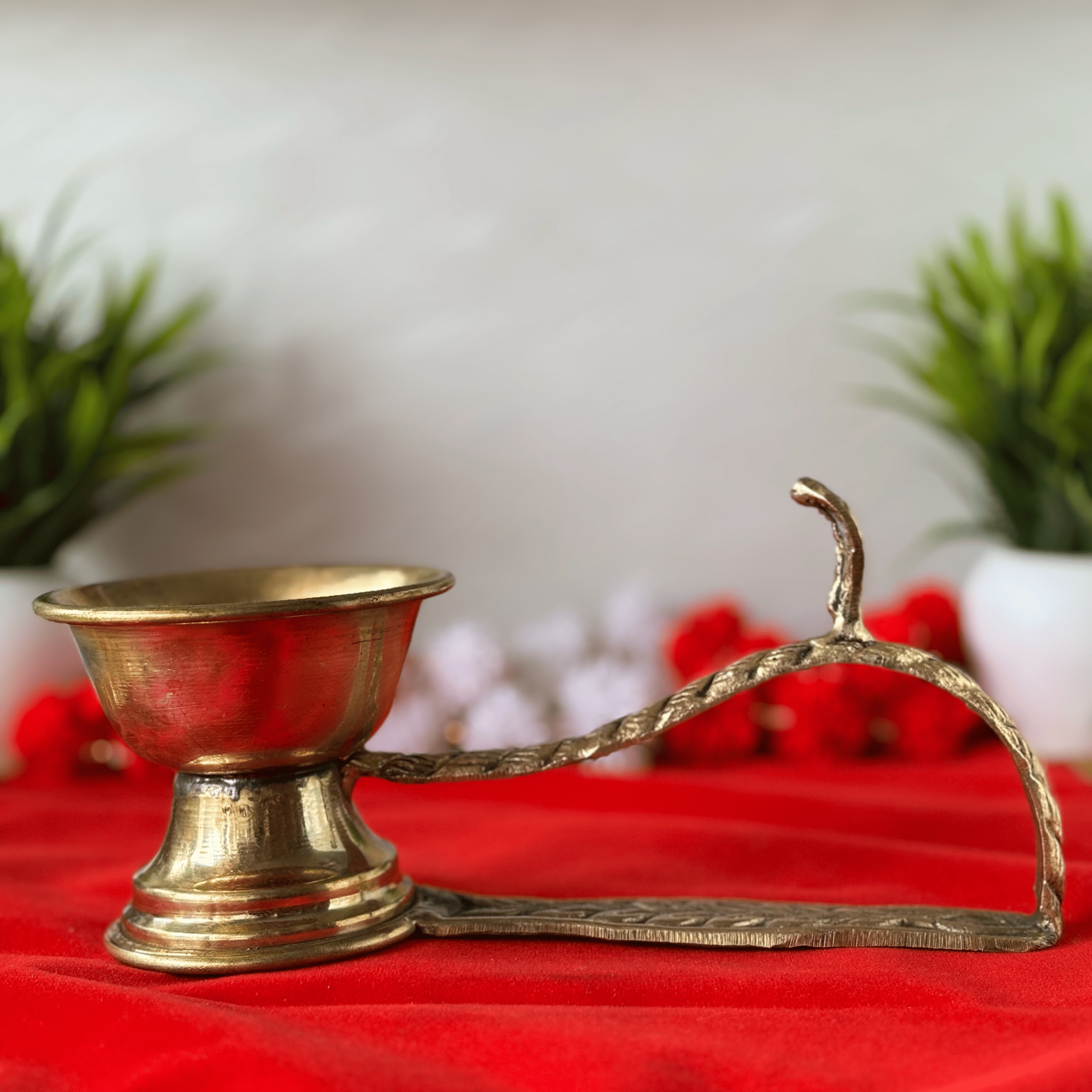 Pure Brass Guggal Burner with Handle