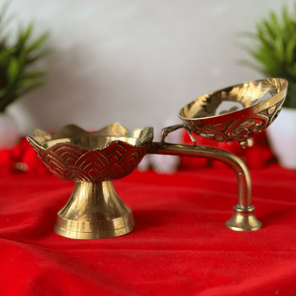 Designer Pure Brass Guggal Burner with Lid