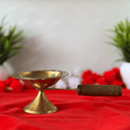 Pure Brass Dhoop Aarti Burner with Wooden Handle