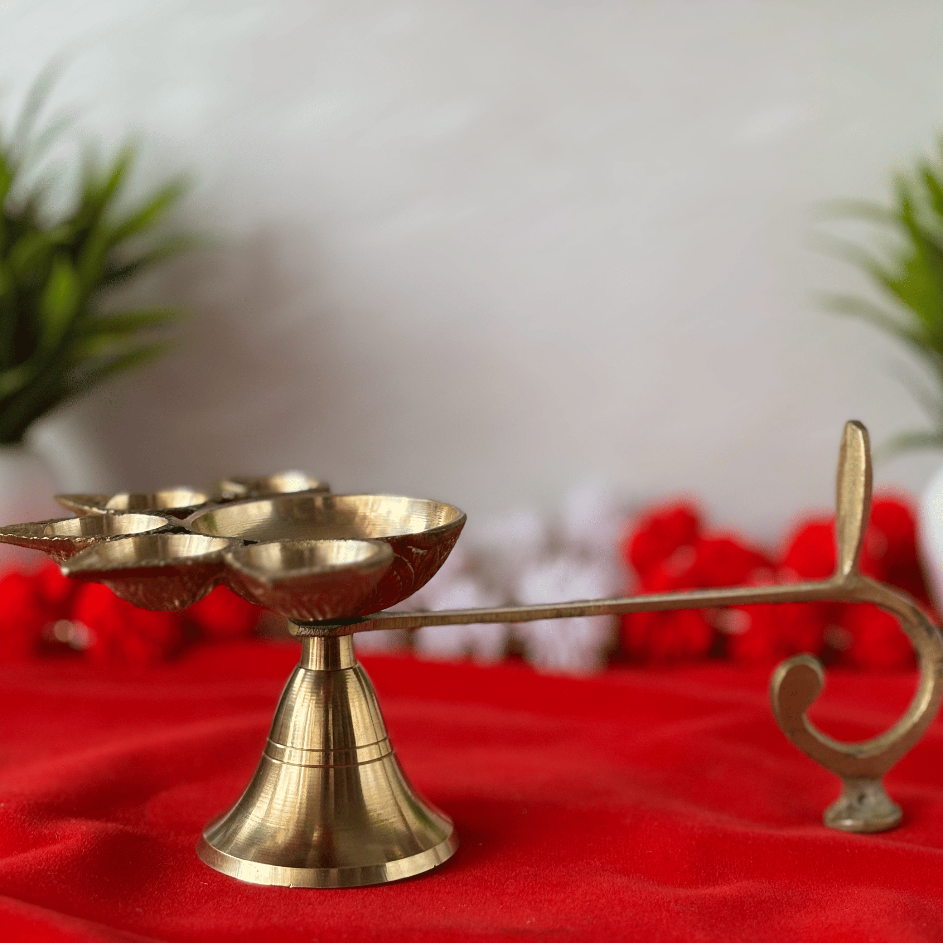 Brass Panch Mukhi Deepak Aarti Diya