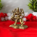 Goddess Durga Riding Lion Brass Idol - 3.8 inch | 480 gm