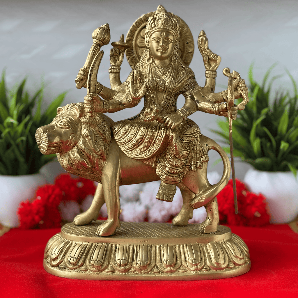 Majestic Maa Durga Brass Idol - 8.90 inch | 2.7 kg