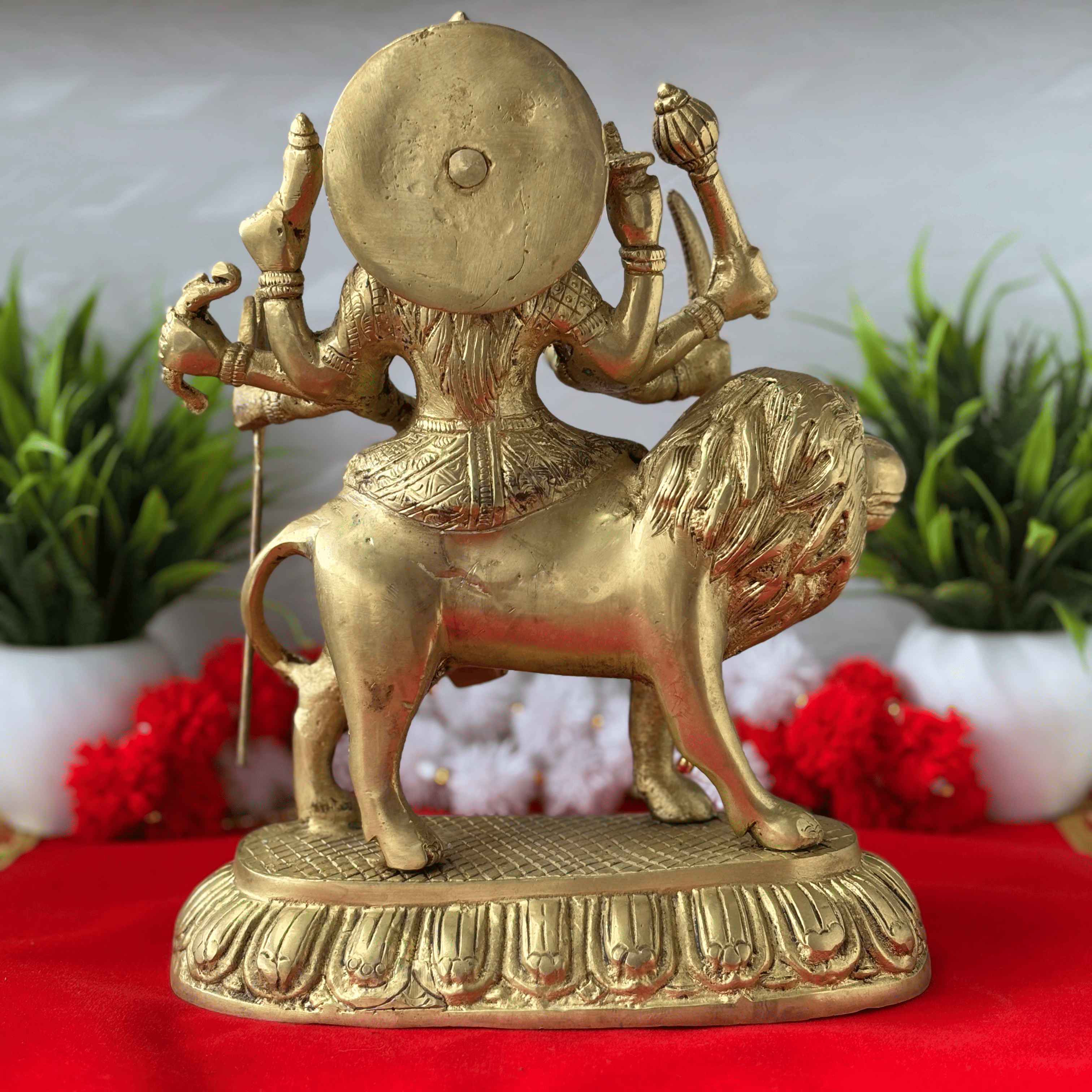 Majestic Maa Durga Brass Idol - 8.90 inch | 2.7 kg