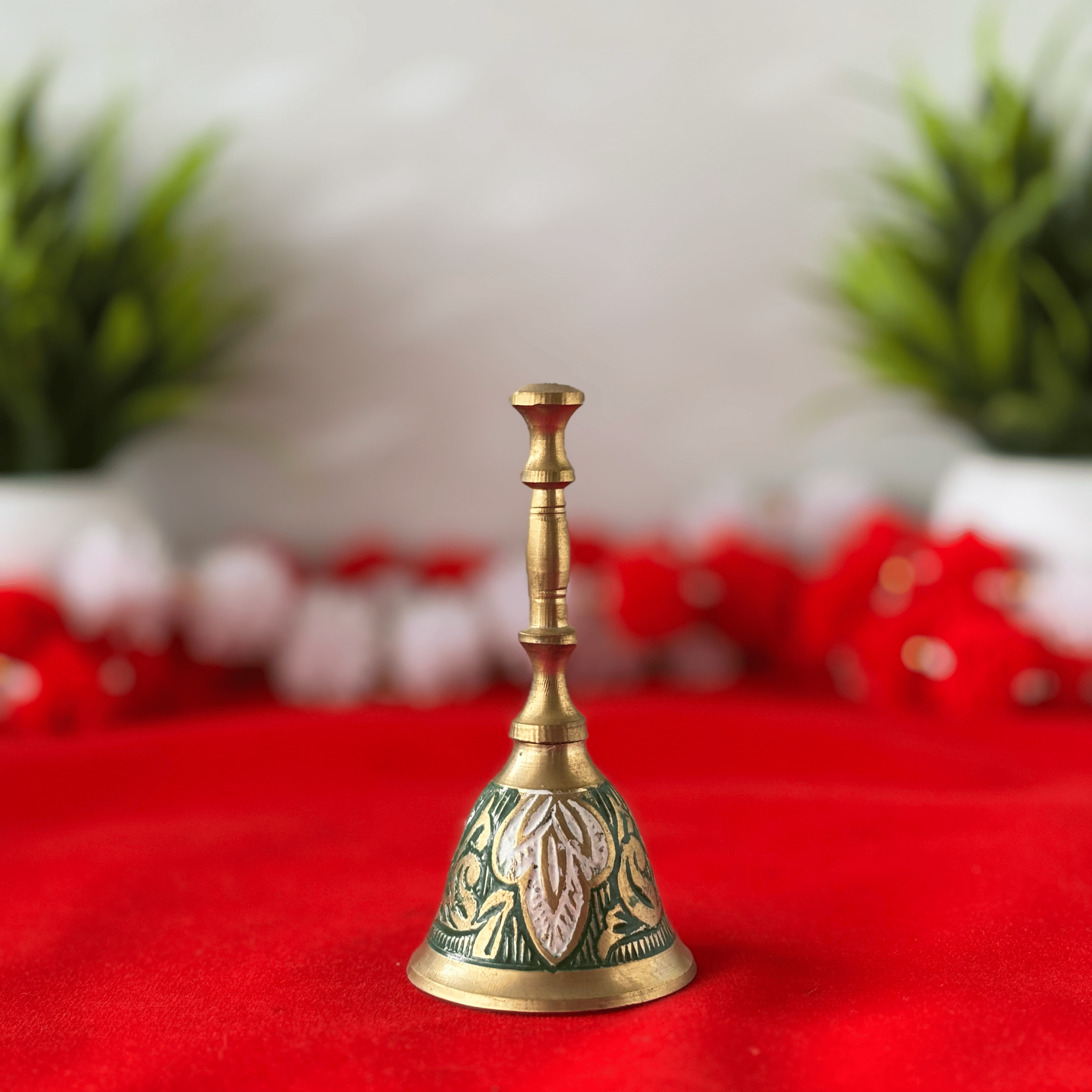 Engraved Colourful Brass Pooja Bell