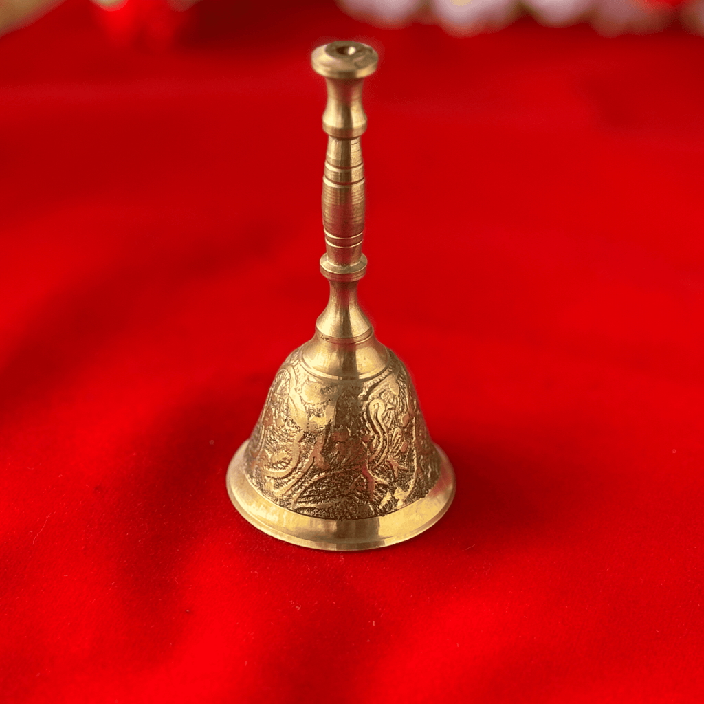 Brass Pooja Bell with Intricate Carvings