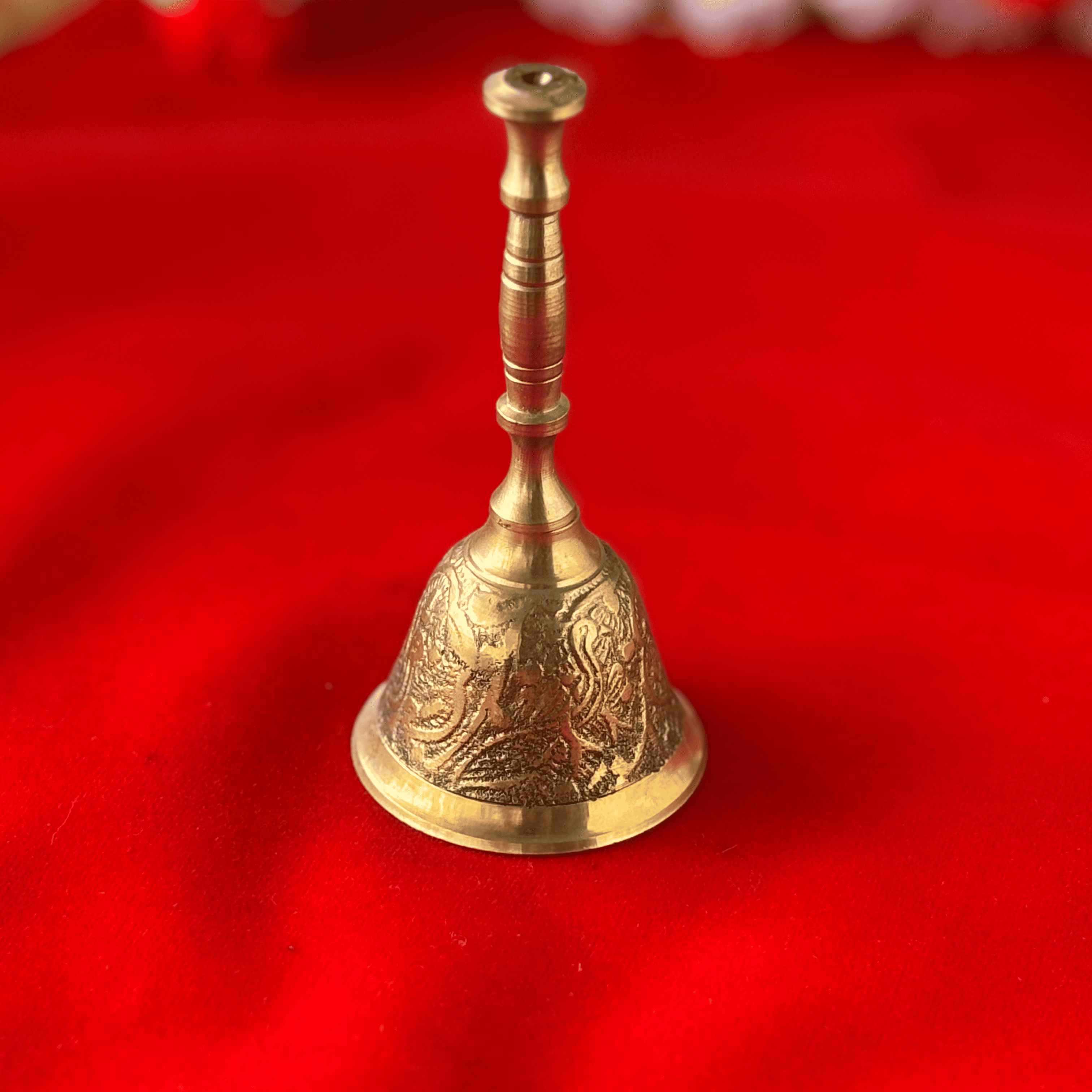 Brass Pooja Bell with Intricate Carvings