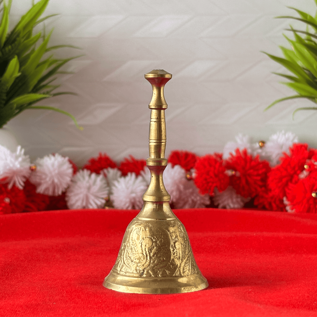 Brass Pooja Bell with Intricate Carvings