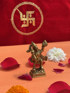 Brass idol of Hanuman Ji carrying Sanjeevani Parvat in blessing form, topview