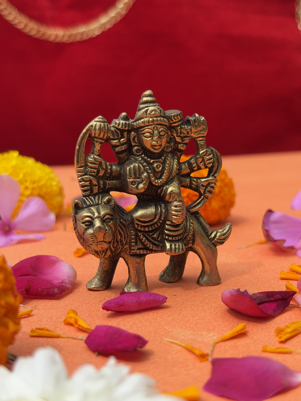 Miniature Maa Durga Brass Murti - 2.36 inch | 100 gm