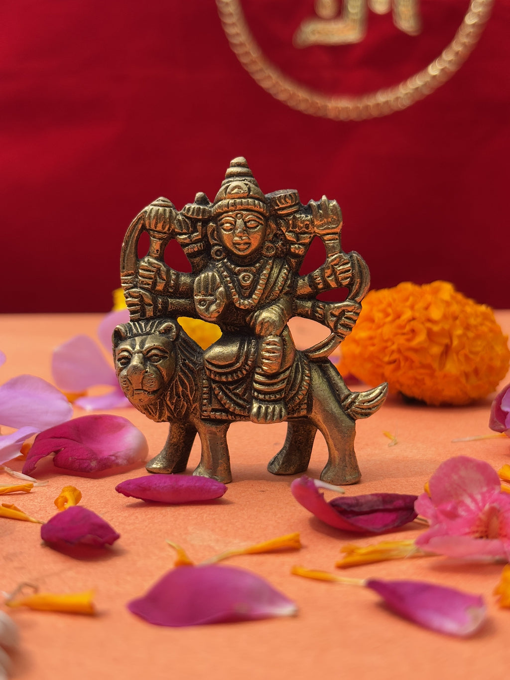 Miniature Maa Durga Brass Murti - 2.36 inch | 100 gm