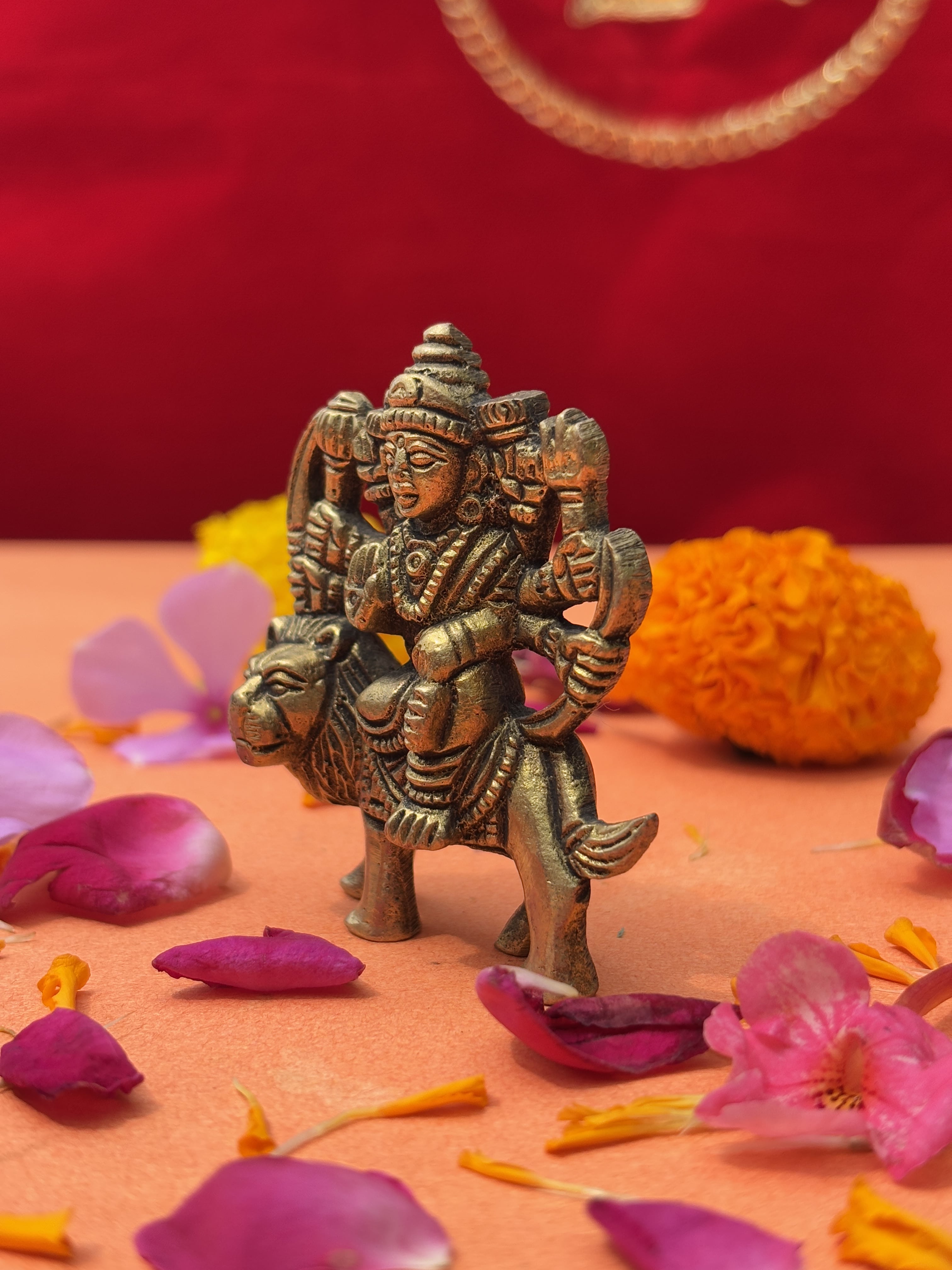 Miniature Maa Durga Brass Murti - 2.36 inch | 100 gm