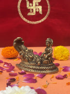 Vishnu Lakshmi Brass Murti on Sheshnag - 2.5 inch | 320 gm