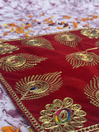 Velvet Red Peacock Aasan