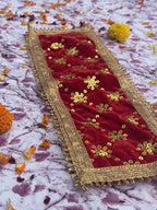 Velvet Red Sequin Aasan