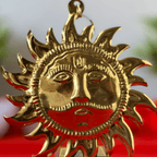 Brass Surya Dev Wall Hanging