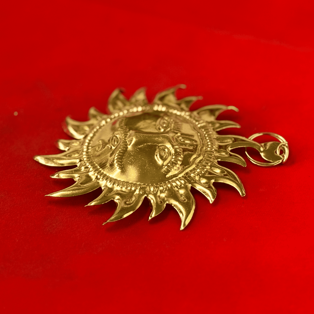 Brass Surya Dev Wall Hanging
