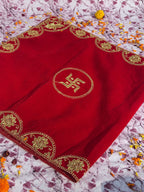Velvet Red Rectangular Swastik Aasan