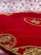 Velvet Red Rectangular Swastik Aasan