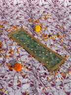 Green Net Chunri with Golden Sequin Embroidery