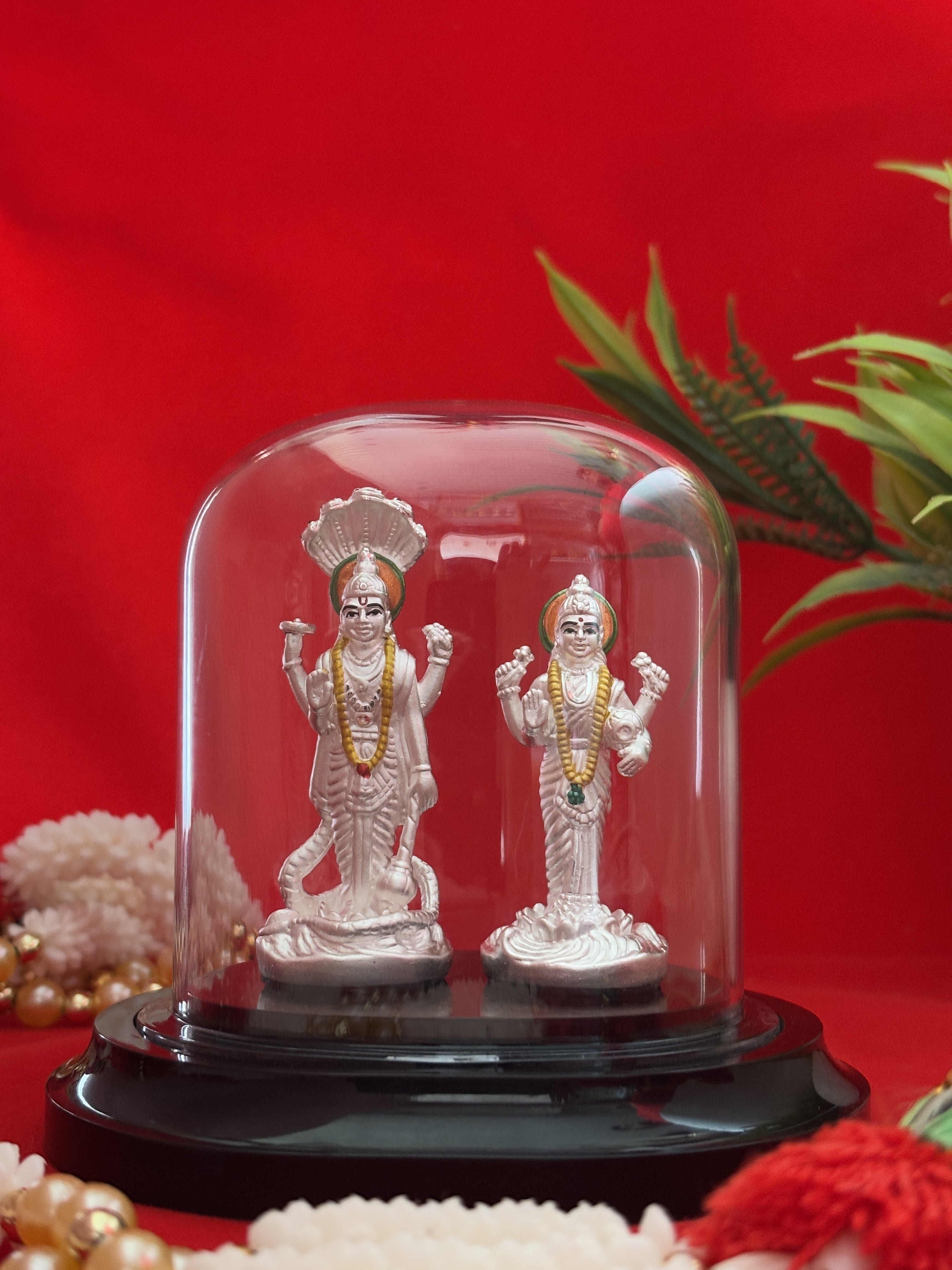 Pure Silver Plated Lakshmi Narayan Idol