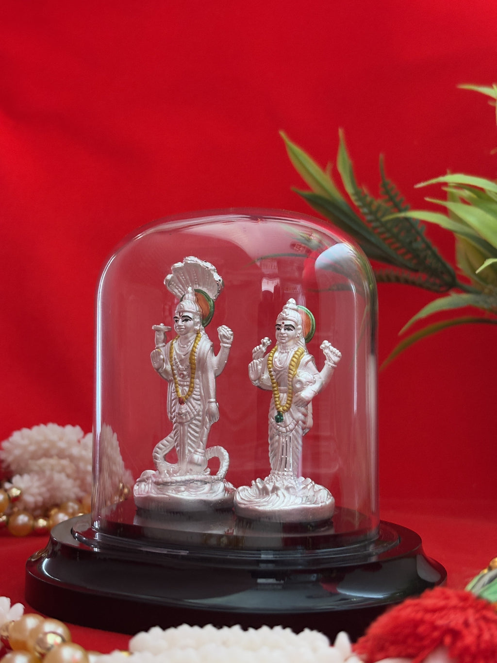 Pure Silver Plated Lakshmi Narayan Idol