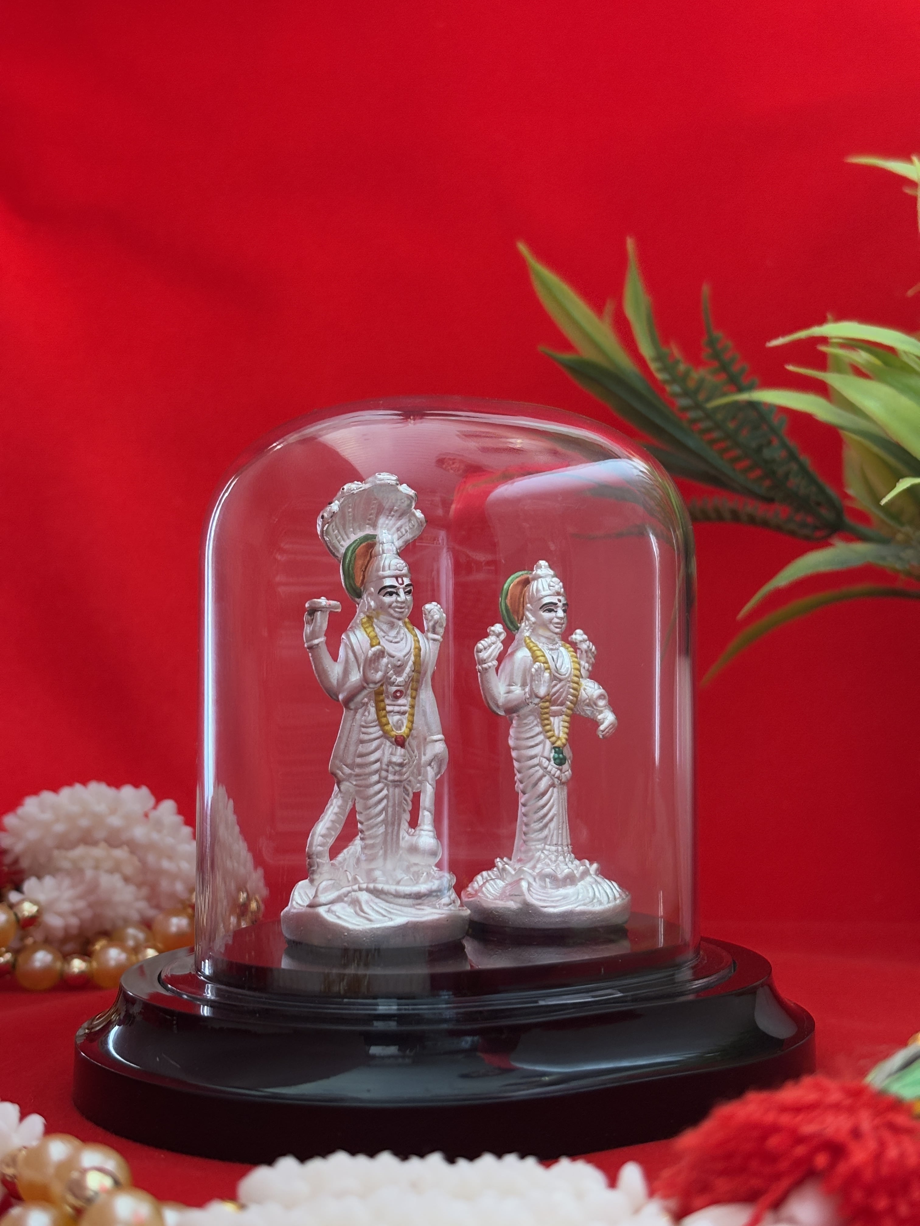 Pure Silver Plated Lakshmi Narayan Idol