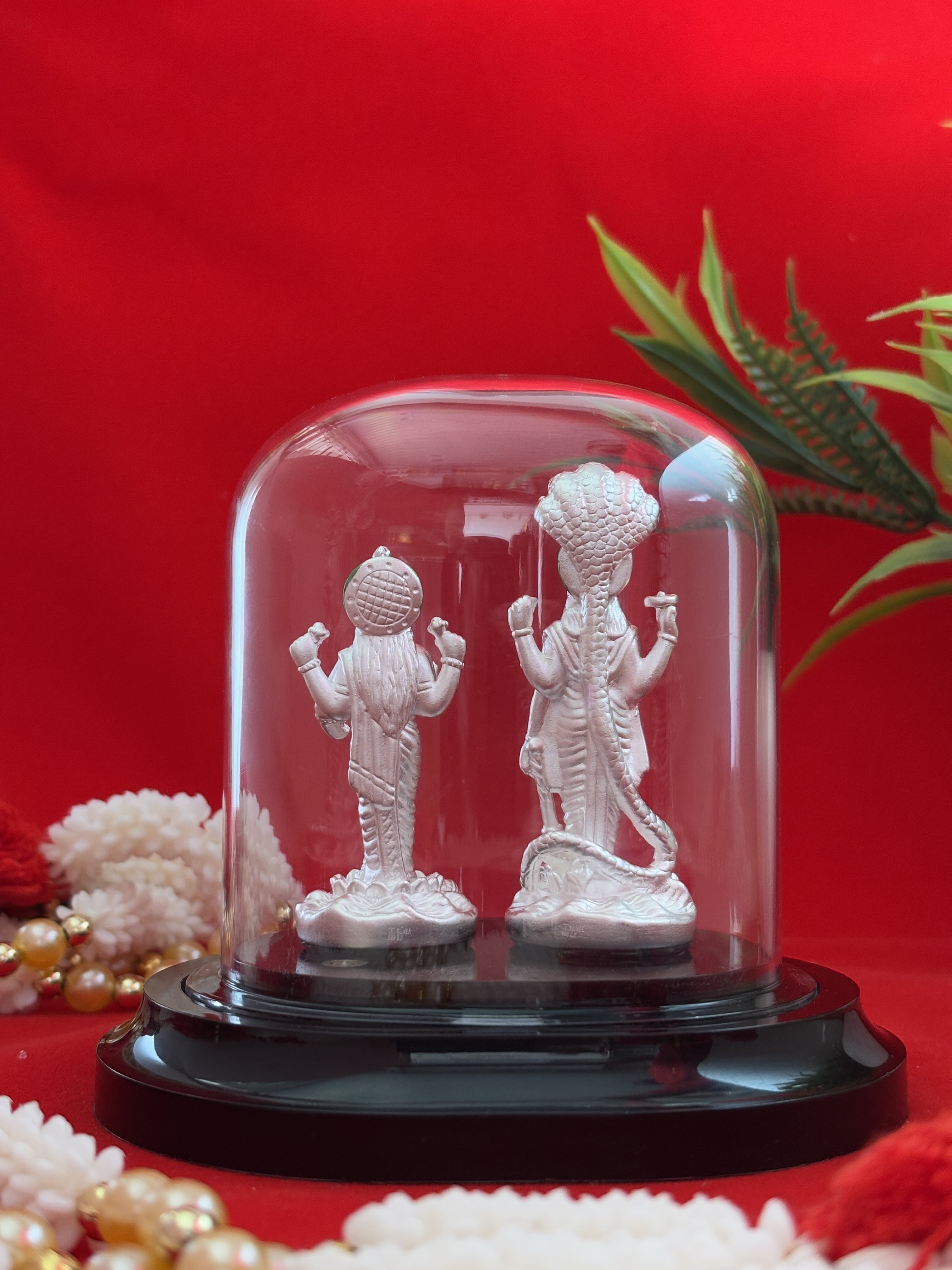 Pure Silver Plated Lakshmi Narayan Idol