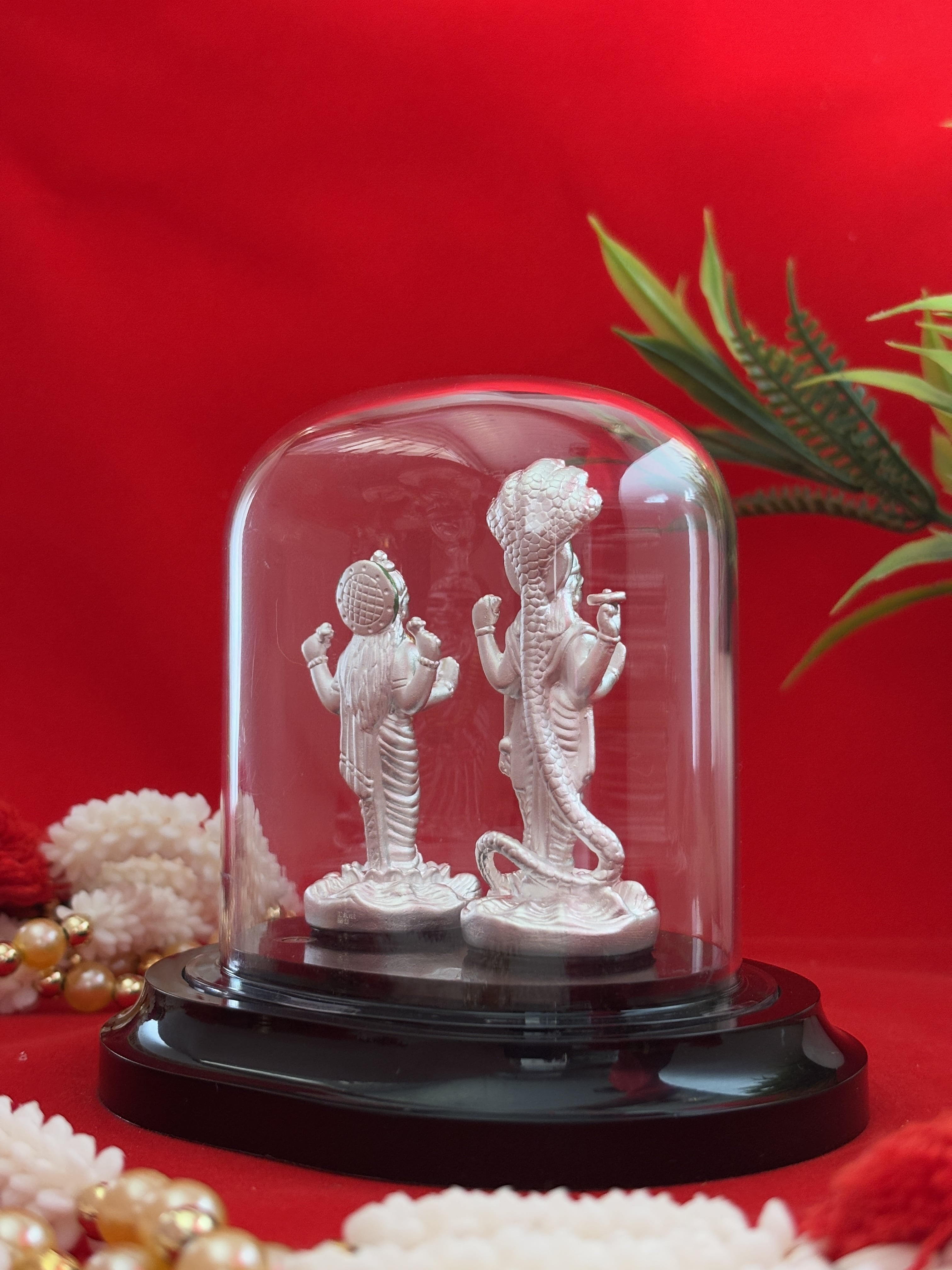 Pure Silver Plated Lakshmi Narayan Idol