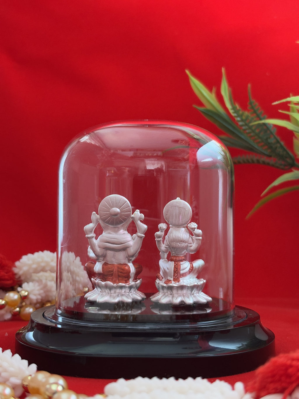 Pure Silver Plated Lakshmi Ganesha Idol