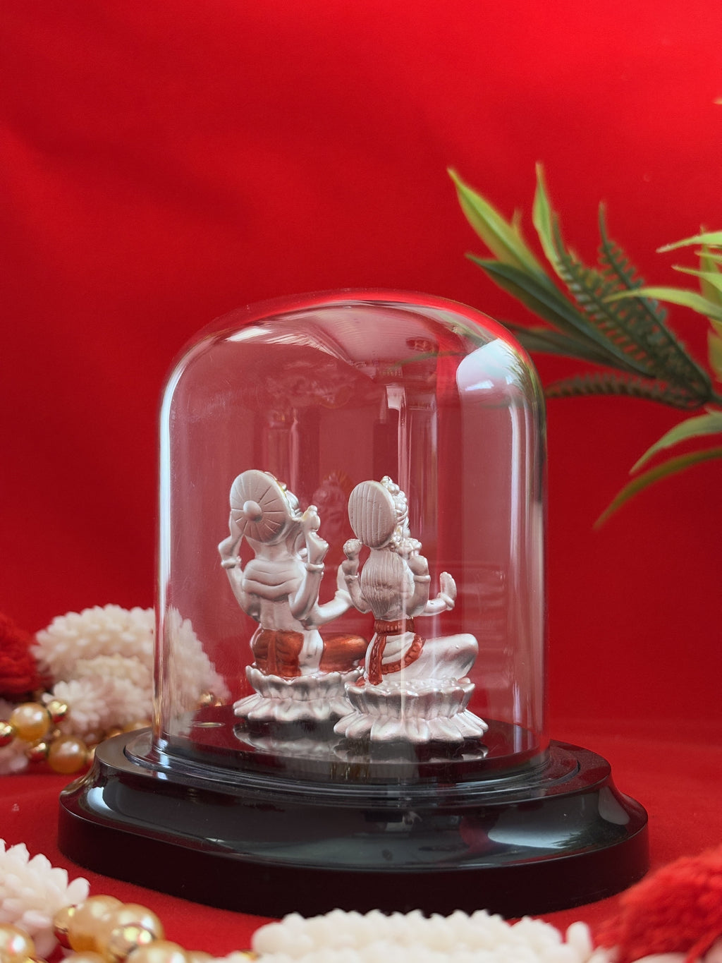 Pure Silver Plated Lakshmi Ganesha Idol