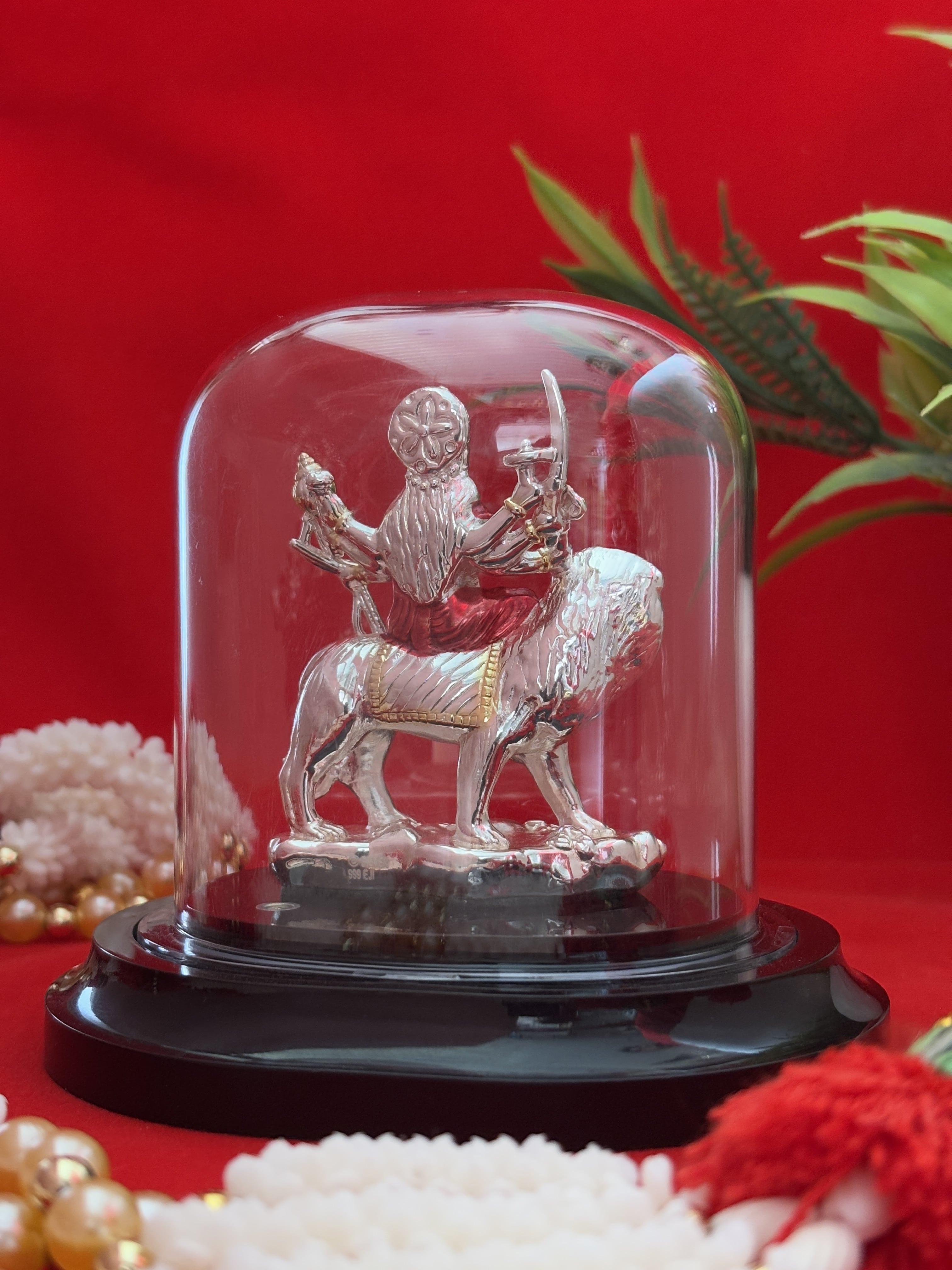Pure Silver Plated Maa Durga Idol